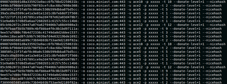 Cryptominer configs